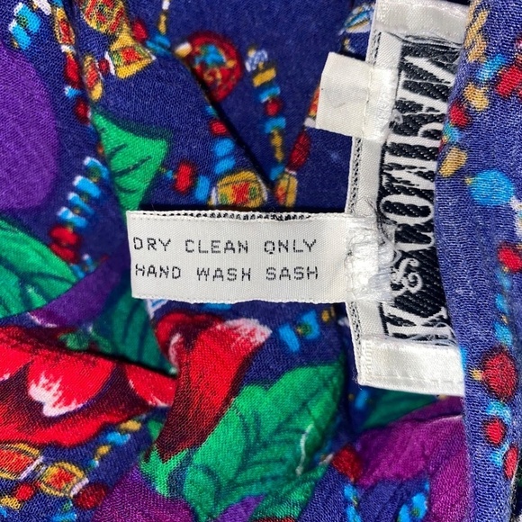 Vintage SK & Company Blue Polka Dot Floral Button Down Romper size Medium EUC - Picture 6 of 6